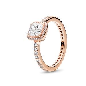 Pandora square sparkle ring. Sz. 8